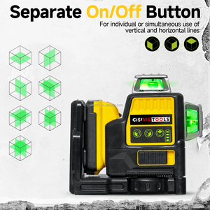 CISIVIS CJ Nível A Laser Preço De Fábrica 3 Lados * 360 Graus Linhas Verticais Nível A Laser Horizontal Nível De Luz Verde Conjunto Inteiro - Product Image 3