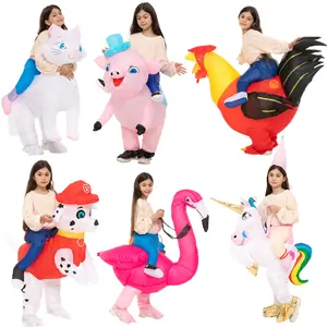 बच्चों पार्टी मोबाइल फोनों के लिए सूट गाय सुअर फॉक्स पांडा डायनासोर राक्षस लड़कों लड़कियों पशु Inflatable कॉस्टयूम सूट