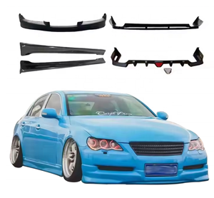 Kit de Carrocería Deportivo ABS para Auto, Directo de Fábrica, Alerón Delantero, Alerón Trasero, Faldones Laterales Negros para Mark X 2005-2009 - Product Image 1