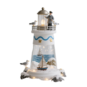 Casa di colomba dell'isola vetrata fatta a mano con albero di cocco piatto da spiaggia scultura in resina decorazione Bonsai giardino di natale - Product Image 1