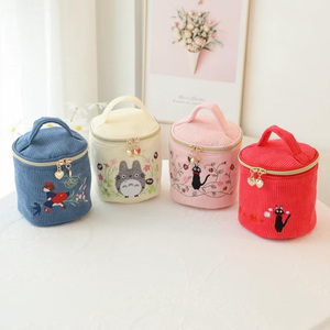 Sac organisateur cosmétique LOGO personnalisé dessin animé mignon fermeture éclair main portant petit baril <span class=keywords><strong>maquillage</strong></span> sac de rangement pour les femmes - Product Image 2