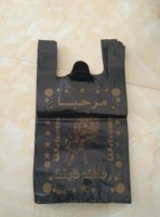 Sacs en plastique noirs de T-shirt, imperméables pour le shopping extérieur