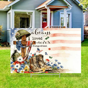 Флажок для сада на День памяти: «Всегда герои», 12x18 дюймов, с изображением солдатских ботинок, садовый декор - Product Image 1