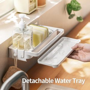 LANZYLO ODM Support mural en ABS non pliable pour évier de cuisine, porte-éponge et rangement pour gadgets de cuisine en plastique - Product Image 2