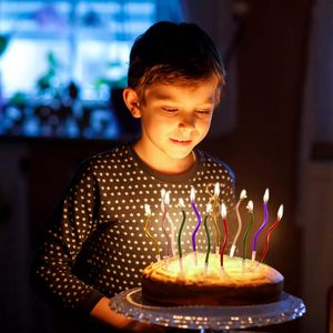 Bougies d'anniversaire créatives courbées sur mesure en gros, bougies d'anniversaire spirales plaquées or et argentées pour fêtes et mariages - Product Image 6