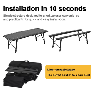 Portable <strong>Adjustable</strong> Height Aluminum IGT <strong>Table</strong> with Carrying Bag for Outdoor <strong>Folding</strong> <strong>Picnic</strong> &amp; Camping in Kitchen or Exterior Use - Product Image 4