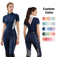 Chemise de polo équestre personnalisée avec logo, compétition, manches courtes, respirante, vêtements d'équitation pour spectacle, vêtements d'équitation, chemises
