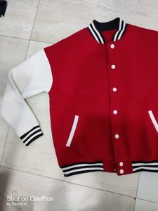 Indian Exporter Varsity Cotton <b>Fleece</b> <b>Jacket</b> Unisex College Style Letterman <b>Jacket</b> with Ribbed Cuffs Casual Wear For Sale - Product Image 3