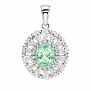 Pendentif de fiançailles en argent 925 avec zircon et pierres précieuses cultivées UM Jewelry, idéal pour un usage quotidien ou comme cadeau d'anniversaire de mariage - Product Image 2
