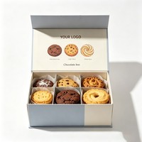 Boîte à biscuits rigide en carton de haute qualité avec séparateur, boîtes à snacks de qualité alimentaire, boîtes à donuts, macarons, boîte en papier avec séparateur