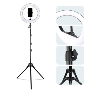 Tik <span class=keywords><strong>tok</strong></span> <span class=keywords><strong>Youtube</strong></span> en direct streaming 12 pouces Kit de Lumière avec 1.6m pliant trépied réglable Vivre anneau de maquillage lumière - Product Image 1