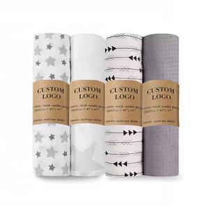 Châles et couvertures de réception pour bébé en mousseline de coton biologique pour nouveau-né, confortable et doux pour la peau - Product Image 1