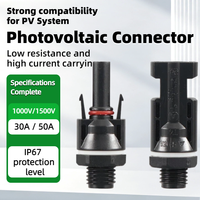 Connecteur solaire photovoltaïque étanche IP67 1000V 30A 50A, câble PC DC mâle/femelle, contact en cuivre, connecteur solaire PV