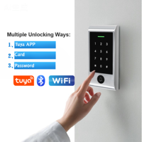 El más nuevo sistema de controlador de acceso de teclado WIFI Tuya impermeable IP66 controlador de una sola puerta lector de tarjetas Control DE ACCESO lector RFID