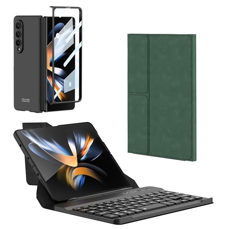thumbnail image 1 of funda protectora para teléfono Galaxy Z Fold4 5g , color negro Funda para Samsung Galaxy Z Fold 4 con soporte para S Pen, Teclado， soporte, ranura para bolígrafo S,, 1 of 5