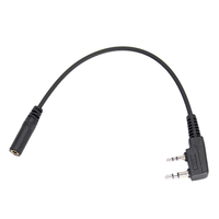 Câble adaptateur universel pour écouteur de téléphone portable avec connecteur K-head 3,5 mm pour talkie-walkie, adaptateur d'écoute simple, connecteur double broche