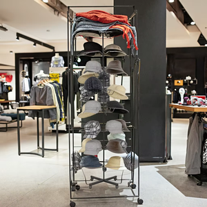 Présentoir de sol en métal moderne et portable <span class=keywords><strong>pour</strong></span> casquettes de baseball, idéal <span class=keywords><strong>pour</strong></span> les magasins de sport – Vente en gros et au détail, personnalisable, par King Steel Factory - Product Image 1