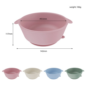 Bol en silicone pour bébé, diamètre 142mm, vaisselle d'apprentissage pour enfants de 0 à 12 mois - Product Image 1