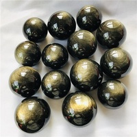 Sphère en obsidienne dorée naturelle, cristal de guérison, boule de cristal pour la décoration