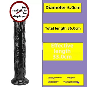 Grand Godemichet Réaliste Extra-Long Noir Sans Œuf à Ventouse, Plug Anal Super Épais, Jouet Sexuel SM, Consolador, Grand Godemichet - Product Image 5