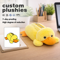 Porte-monnaie en peluche mignon, design animal canard, jouet en peluche personnalisé, porte-clés en peluche