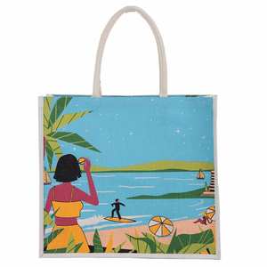 Grand sac de courses écologique personnalisé en jute avec impression numérique intégrale, fabriqué en Inde, dans le Bengale occidental à Kolkata - Product Image 6