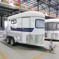 Remorque de camping pour chevaux, pour l'équitation et les courses, capacité 2 chevaux