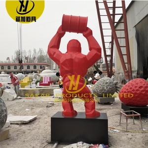 Estatua de gorila de resina FRP personalizada de alta calidad, escultura de Animal de estilo moderno para fábricas, decoraciones de exteriores de gorila con grafiti - Product Image 4