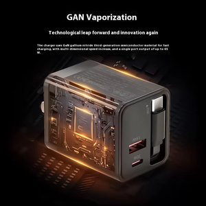 65W Gan Multi-Poort <span class=keywords><strong>3</strong></span>-In-1 Intrekbare Telescopische Adapter Pd Super Snel Opladen Muur Oplader Plug Voor Laptop 22.5W Otp Ovp - Product Image 3