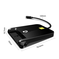 ZOWEETEK alta calidad USB C lector de tarjetas inteligentes ISO 7816 tipo C ID IC Chip lector de tarjetas escritor OTG móvil Cajero Automático lector de tarjetas de crédito
