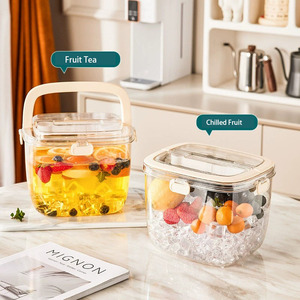 Contenedor de Almacenamiento de Hielo Portátil de 5L, Cubo de Hielo <span class=keywords><strong>con</strong></span> <span class=keywords><strong>Tapa</strong></span> y Pinzas, Bandeja para Cubos de Hielo <span class=keywords><strong>Grandes</strong></span> Sellada para Baño de Hielo - Product Image 4