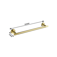 Élégante étagère à serviettes murale en acier inoxydable doré brossé, porte-serviettes double barre pour salle de bain, idéal pour villa