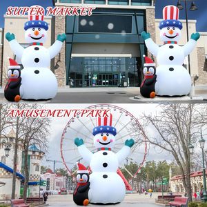 Muñeco de nieve inflable gigante de 26 pies, decoración navideña para exteriores, muñeco de nieve grande con pingüino para fiesta, Patio, jardín, césped, Navidad - Product Image 5