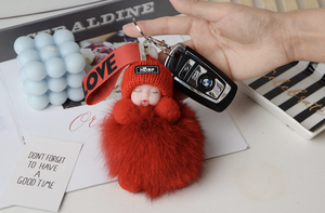 Llavero de Peluche con Bola de Pelo Sintético Suave y Moderno, Anillo para Llaves de Coche, Adorno para Bolsos, Regalo para Niñas - Product Image 4