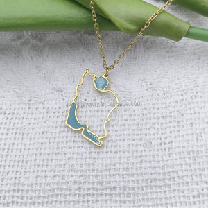 Collana con Ciondolo Personalizzato Mappa del <span class=keywords><strong>Paese</strong></span> e Oceano con Design in Smalto Riempito della Mappa dell'Iran, Serie di Gioielli Nazionali - Product Image 3