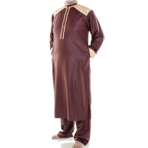 Venta al por mayor clásica Ramadán hombres musulmanes Thobe ropa de oración Lisa para hombres algodón Lino mangas largas Islamice <span class=keywords><strong>Ashura</strong></span> Robe - Product Image 5