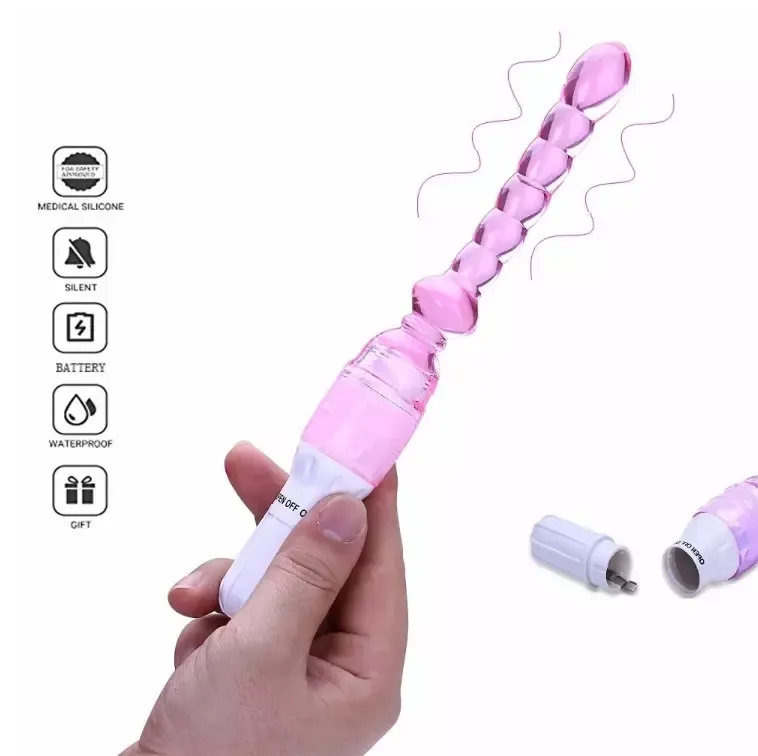 Long Jelly Vibrator Anal Plug Vibrator Stick Sex Toys For Couples Powerful Beads Butt Plugs Vibrating Sex Toys For Men Woman%