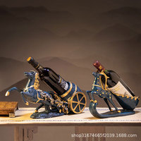 Figura de Caballo Esculpida en Resina Epoxi Moderna, Adorno Creativo para Sala de Estar y Soporte para Botellas de Vino, Decoración de Interiores para el Hogar