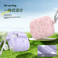 Nouvel Arrivage – Étui de Protection Antichoc en Silicone de Haute Qualité pour Écouteurs, Motif Floral Adorable, Couleurs Personnalisables, pour 4 2026