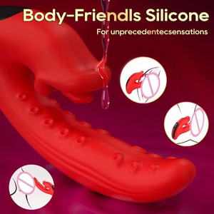 Dragon Roar LED Display Dual-Head G-Spot & Clitoral Rechargeable Silicone <b>Vibrator</b> with 10/5 Frequency <b>Vibration</b> - Product Image 4