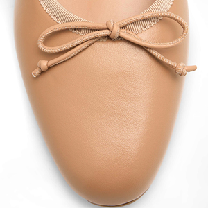 Zapatos de Baile de Tacón Cuadrado para Mujer, Estilo <span class=keywords><strong>Bailarina</strong></span>, Color Nude, Otoñales, Cómodos, con Suela Antideslizante, Plegables, Parte Superior de Cuero Genuino - Product Image 5