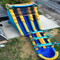 Toboggan aquatique gonflable géant de haute qualité à trois voies pour événements extérieurs commerciaux pour adultes