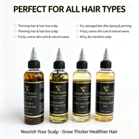 Sérum Capillaire Bio à l'Huile de Batana pour la Croissance des Cheveux, Huile Capillaire Hydratante Intense, Formule Réparatrice au Romarin pour Cheveux Africains Secs et Bouclés