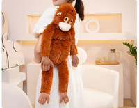 En gros, jouets en peluche singe gorille pas chers, figurines de singe, animaux en peluche, petites poupées singe en peluche, sacs à dos