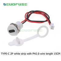 Connecteur USB-C 2Pin Type-C Étanche PH 2.0 Écrou Verrouillage Panneau Montage TPC Étanche Charge Rapide Jack Por