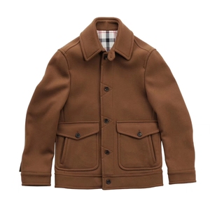 Blouson Bomber Unisexe en Laine Marron Col Montant Manteau Aviateur Décontracté Chaud Automne Vêtement d'extérieur Professionnel Ample à Motif Géométrique Respirant - Product Image 2
