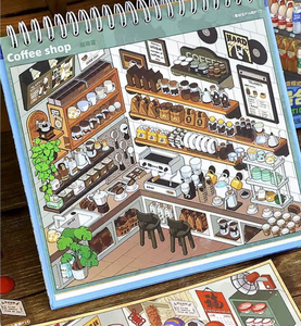 Autocollants 3D miniatures de paysages de cabanes, thème urbain, pour <span class=keywords><strong>livre</strong></span> sensoriel pour enfants avec PET, pour décorations de fêtes - Product Image 2