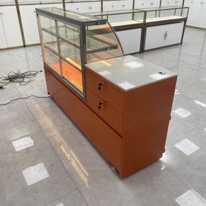 Arancione in metallo da Dessert vetrina vetrina in vetro con cassetto di stoccaggio panetteria/pasticceria uso - Product Image 6