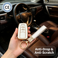 Étui de clé de voiture en TPU pour Toyota, finition dorée brillante, coque de protection anti-rayures pour clé télécommande intelligente, 2 ou 3 boutons