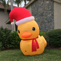 Sortie publicitaire extérieur Canard gonflable en caoutchouc jaune jouet animal Canard de Noël géant en caoutchouc gonflable à vendre